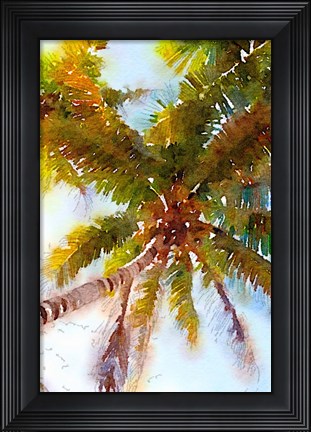 Framed Watercolor Palms II Print