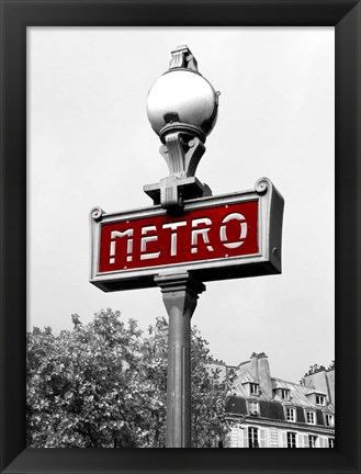 Framed Metro in Paris (Red) Print