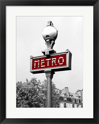 Framed Metro in Paris (Red) Print