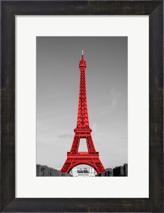 Framed Paris in the Day in Red Print