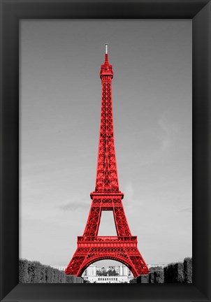 Framed Paris in the Day in Red Print