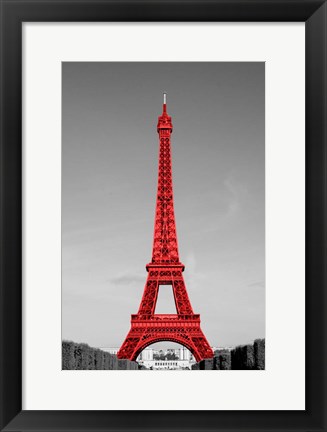 Framed Paris in the Day in Red Print