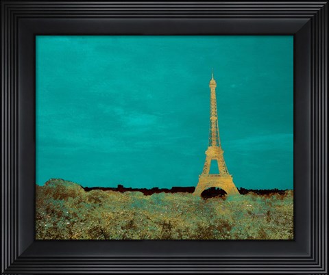 Framed Teal Paris Print
