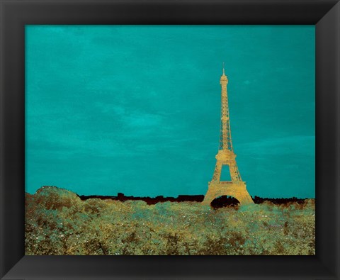 Framed Teal Paris Print