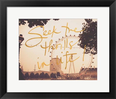 Framed Seek Thrills In Life Print