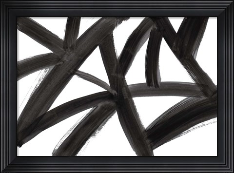 Framed Black Roads Abstract Print