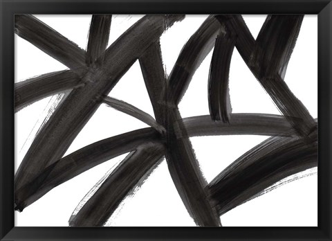 Framed Black Roads Abstract Print