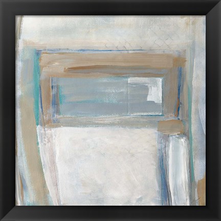 Framed Grey Squares I Print