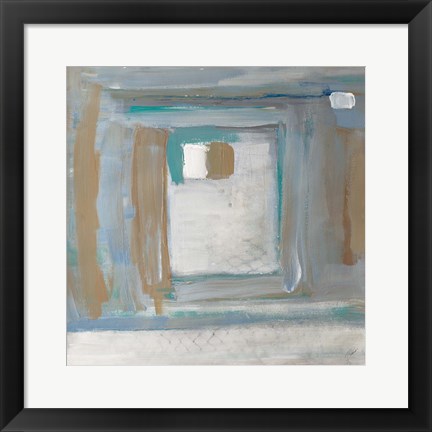 Framed Grey Squares II Print