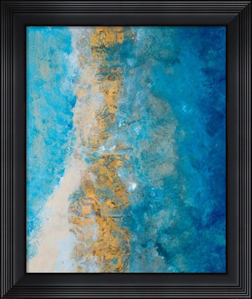 Framed Coastline Vertical Abstract I Print