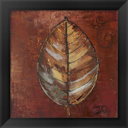 Framed New Leaf IV (russet) Print