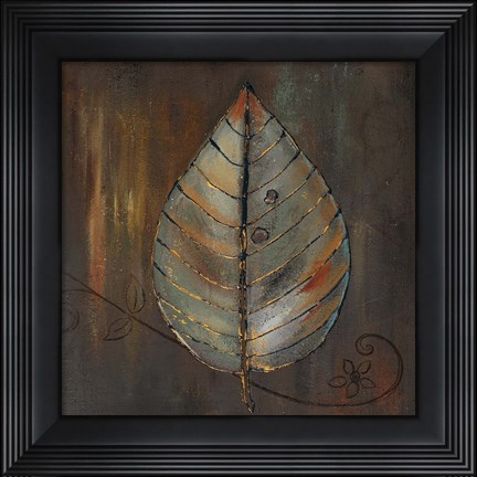 Framed New Leaf VI (brown) Print