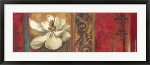 Framed Red Eclecticism with Magnolia Print