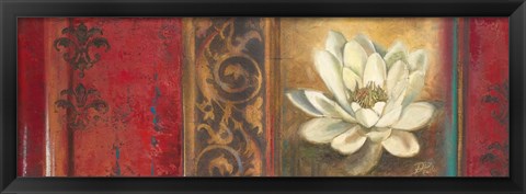 Framed Red Eclecticism with Water Lily Print