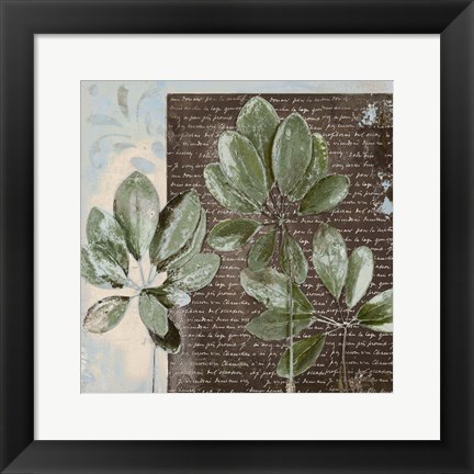 Framed Botanica on Blue I Print