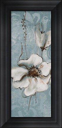 Framed Poppies on Blue II Print