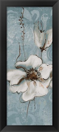 Framed Poppies on Blue II Print