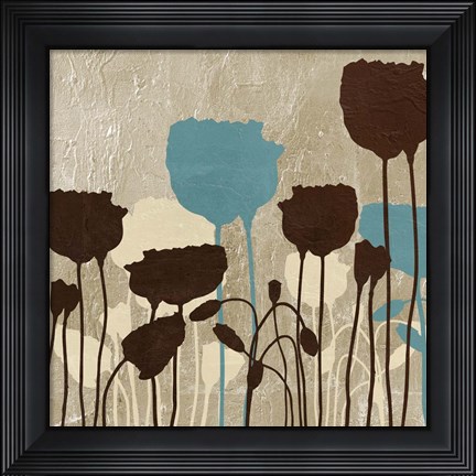 Framed Floral Simplicity IV (blue) Print