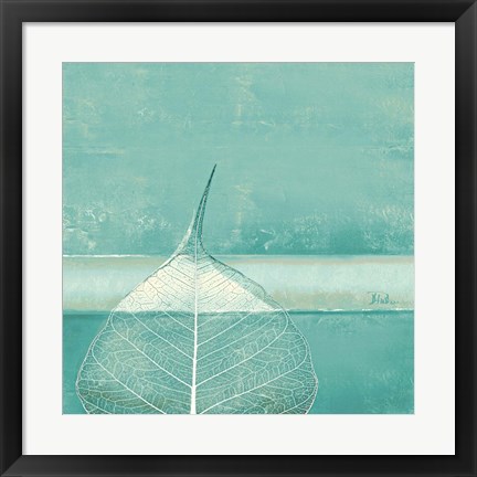 Framed Less is More on Teal II Print