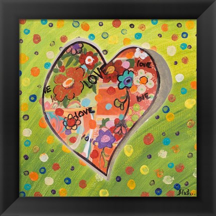 Framed Hearts of Love II Print