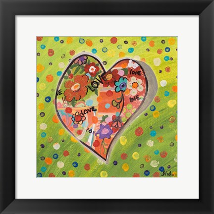 Framed Hearts of Love II Print