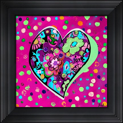 Framed Neon Hearts of Love II Print