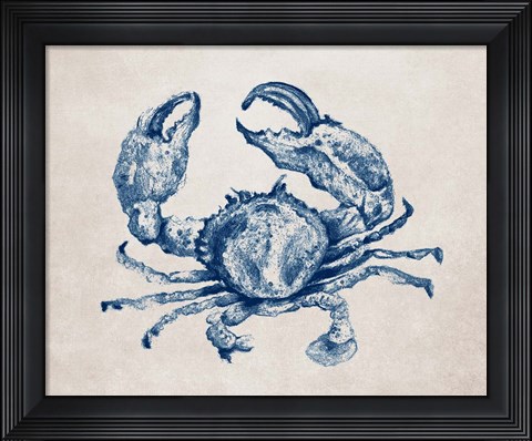 Framed Surf Side Indigo I Print