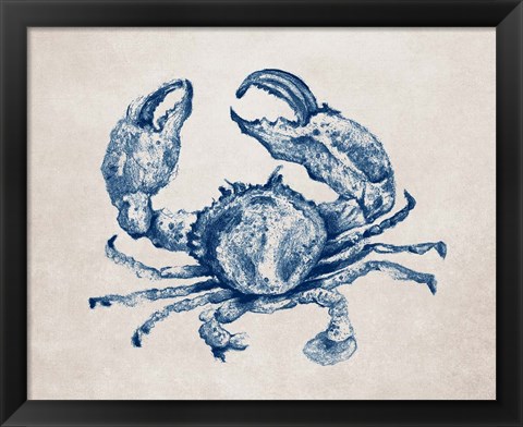 Framed Surf Side Indigo I Print