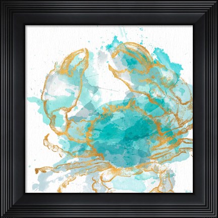 Framed Watercolor Surf Side I Print