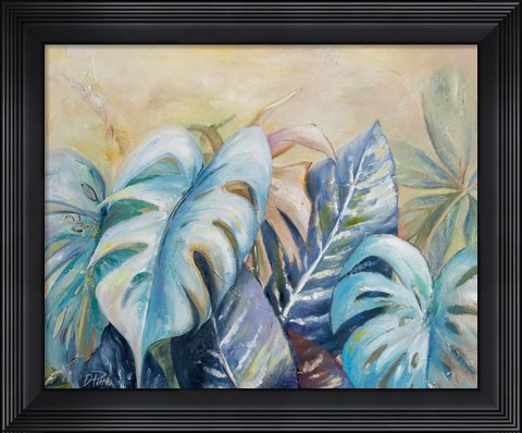 Framed Blue Plants I Print