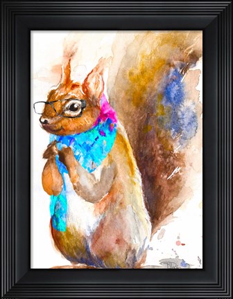 Framed Hipster Squirrel Print