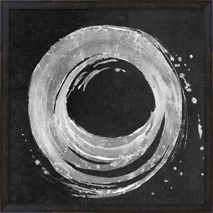 Framed Silver Circle on Black Print
