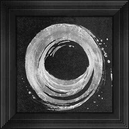 Framed Silver Circle on Black Print