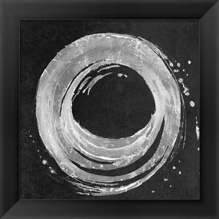 Framed Silver Circle on Black Print