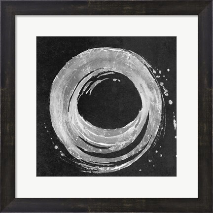 Framed Silver Circle on Black Print