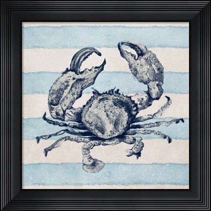 Framed Surf Side Striped I Print