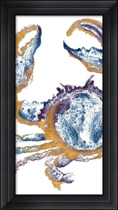 Framed Surf Side Golden Blue Crab Print