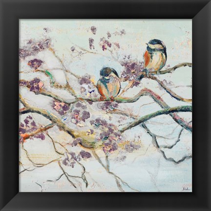 Framed Spring Bird on Branch Print