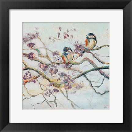 Framed Spring Bird on Branch Print