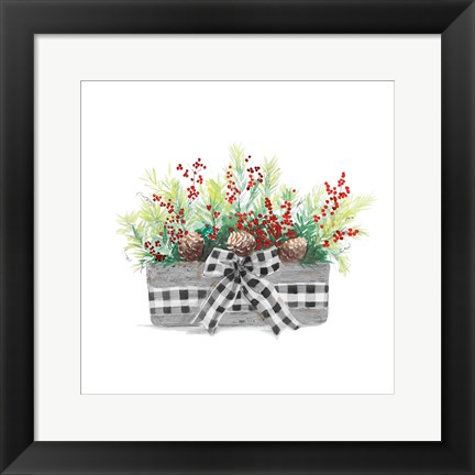 Framed Holiday Flowers II Print