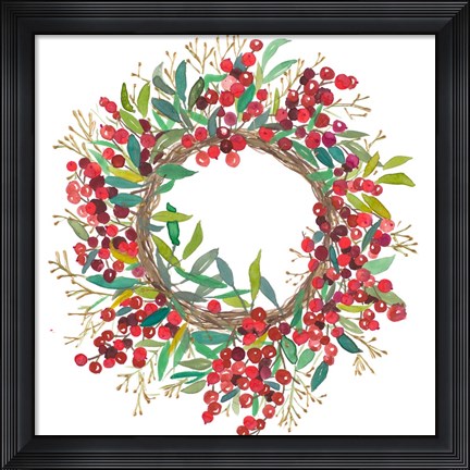Framed Christmas Wreath Print