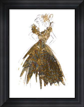 Framed Fashion in Gold I Print