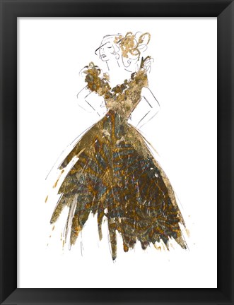 Framed Fashion in Gold I Print