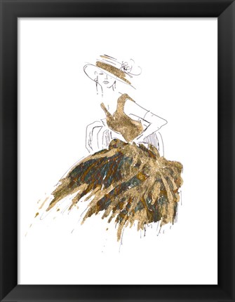 Framed Fashion in Gold II Print