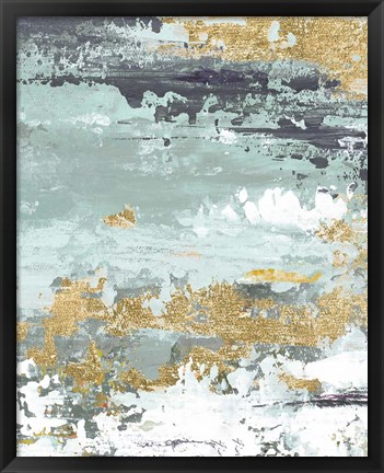 Framed Gold Magic Vertica Abstract I Print