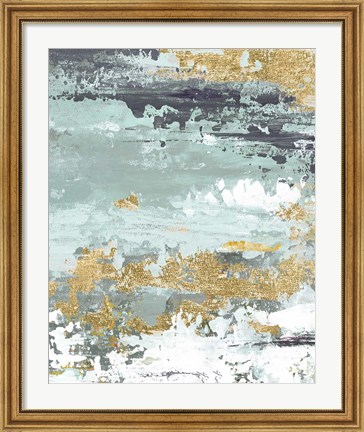 Framed Gold Magic Vertica Abstract I Print