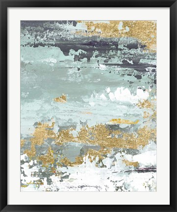 Framed Gold Magic Vertica Abstract I Print