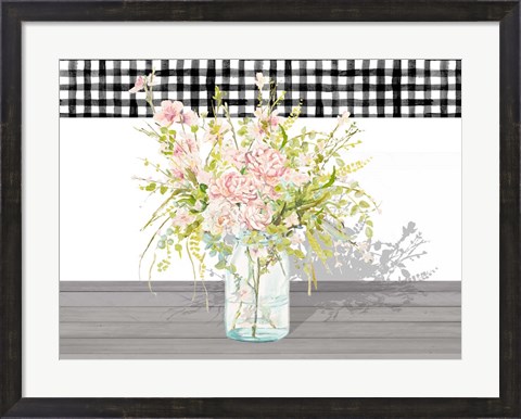 Framed Spring Bouquet in a Glass Jar Print