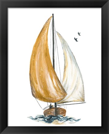 Framed Gold Sail I Print