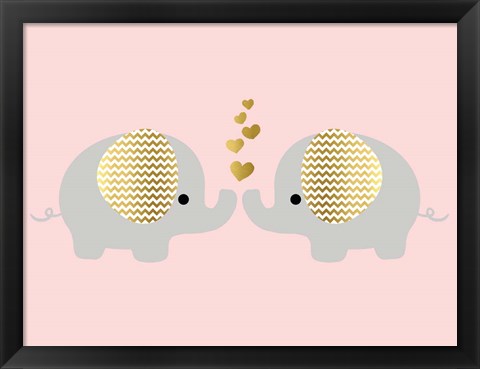 Framed Baby Ele Love Print